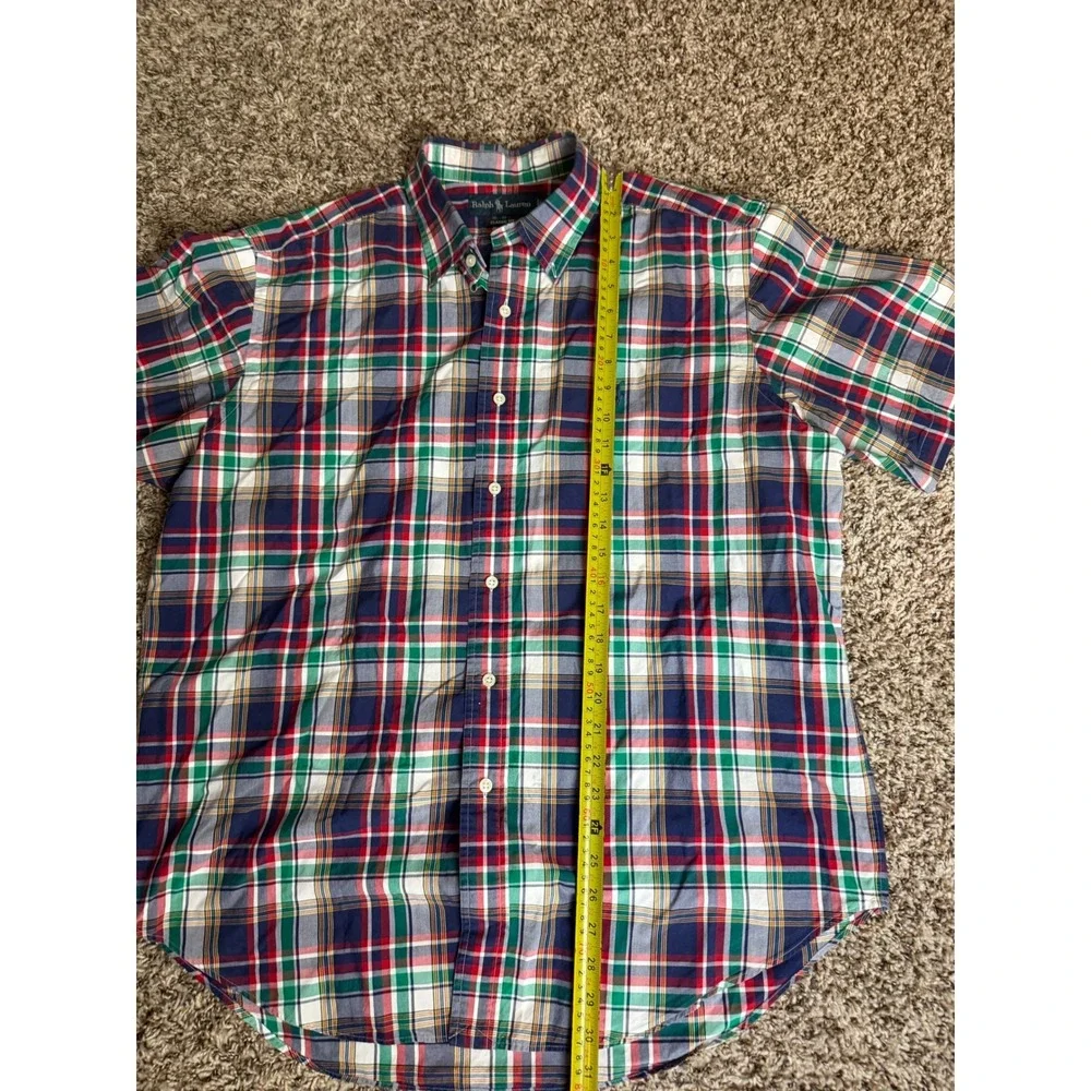 Polo Ralph Lauren Mens XL Classic Fit Plaid Short Sleeve Button Down Shirt Multi